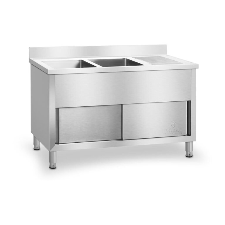 Double plonge inox acier inoxydable 140 cm professionnelle 14_0005012