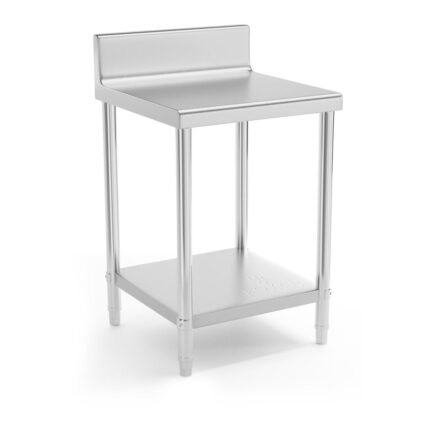 Table de travail cuisine professionnelle acier inox 60 x 60 cm avec rebord capacité de charge de 150 kg 14_0003661