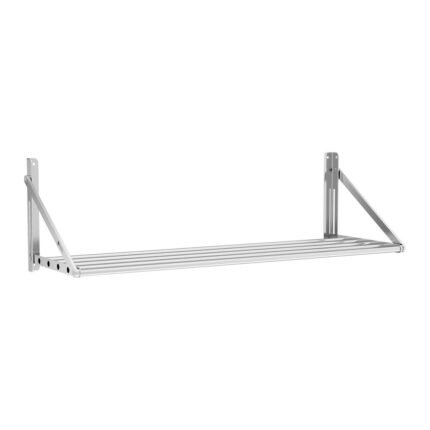 Étagère murale pliable professionnel à barreaux 120 x 45 cm 40 kg acier inoxydable 14_0001566