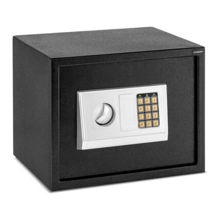 Coffre-fort électronique numérique combinaison programmable clés de secours piles incluses acier- 38 x 30 x 30 cm 14_0001081