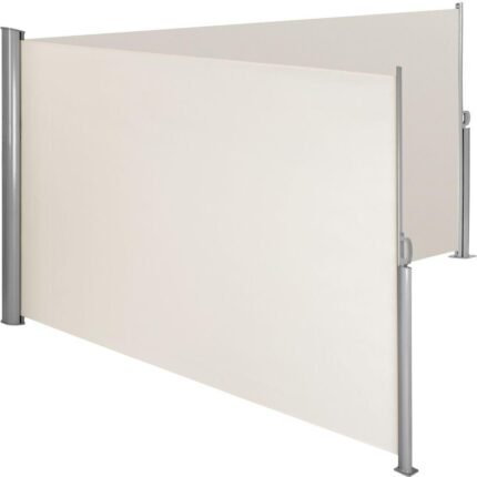 Auvent store latéral brise-vue paravent rétractable double beige 160 x 600 cm 2208129