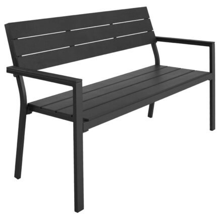 Banc de jardin pour 2 personnes utilisation en extérieur aluminium 129 cm gris  08_0000248