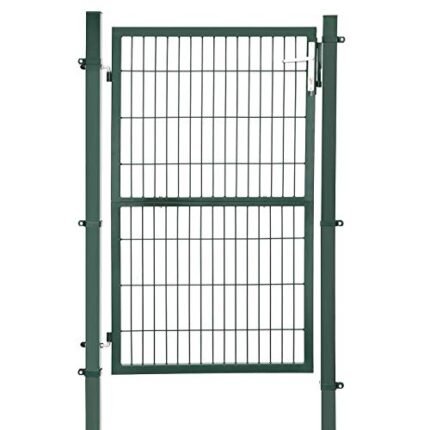 Portail de jardin en acier galvanisé robuste et durable avec serrure et clé vert 150 x 106 cm 12_0001886
