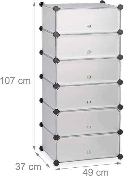 Armoire étagère meubles à chaussures rangement plastique chaussures modulable 12 paires transparent 13_0001661