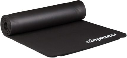 Tapis de yoga 1 cm épaisseur caoutchouc sangle transport gymnastique pilates aérobic noir 13_0002843_3