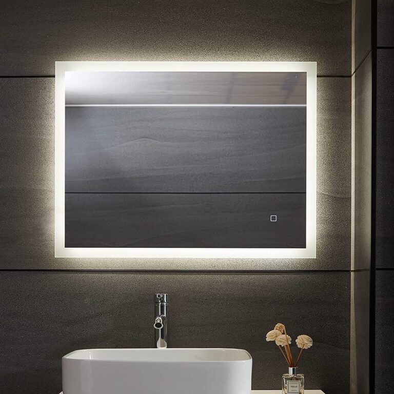 Miroir de salle de bain led 3 en 1 éclairage blanc froid chaud neutre anti buée tactile mural miroir lumineux cosmétique de maquillage 100 x 60 cm 01_0000272