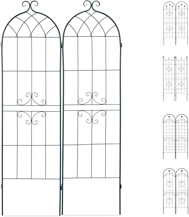 Treillis clôture plante grimpante arche jardin fer set de 2 vert 13_0002896_5