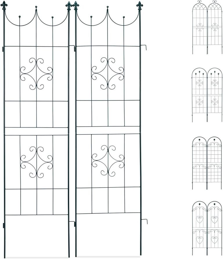 Treillis clôture plante grimpante arche jardin fer set de 2 vert 13_0002896_3