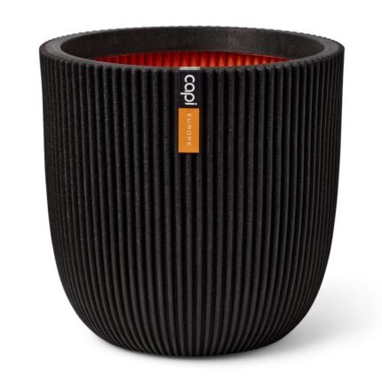 Jardinière bac lit surélevé plantes fleurs terrasse jardin Groove 43 x 41 cm noir 02_0038627