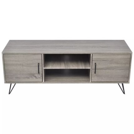 Meuble télé buffet tv télévision design pratique 120 cm gris 2502259