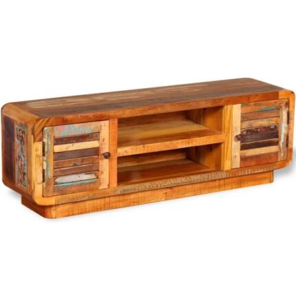 Meuble télé buffet tv télévision design pratique bois de récupération massif 120 cm 2502157