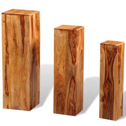 Support de plantes 3 pcs bois massif marron 02_0045023