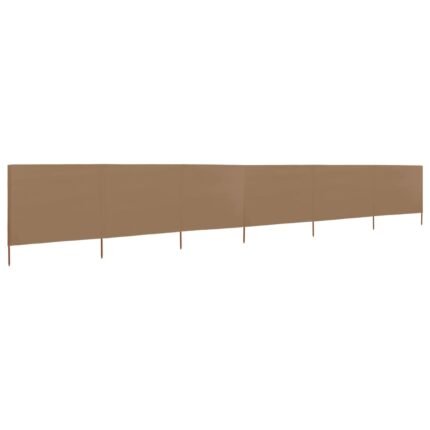 Brises-vue paravent 6 panneau x tissu 800 x 80 cm taupe 02_0008852
