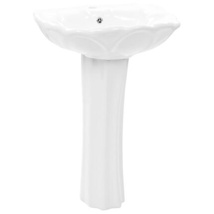 Lavabo autoportant avec socle 58 x 51 cm céramique blanc 02_0002570