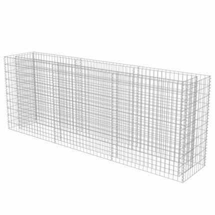 Jardinière lit surélevé plantes fleurs jardin à gabion acier galvanisé 270 x 50 x 100 cm 02_0001290