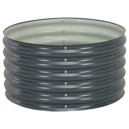 Jardinière lit surélevé plantes fleurs jardin 80 x 80 x 44 cm acier galvanisé gris 02_0001082