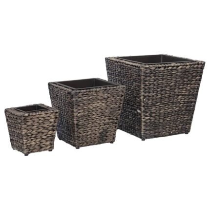 Jardinière lit surélevé plantes fleurs jardin 3 pcs Jacinthe d'eau marron 02_0001341