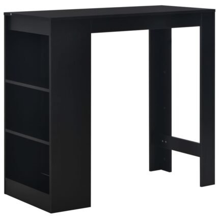Table haute mange debout bar bistrot avec étagère noir 110 cm 0902055