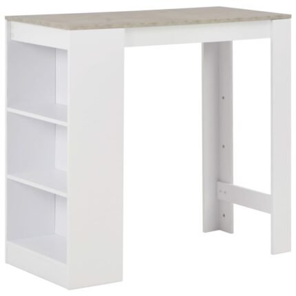 Table haute mange debout bar bistrot avec étagère blanc 110 cm 0902051