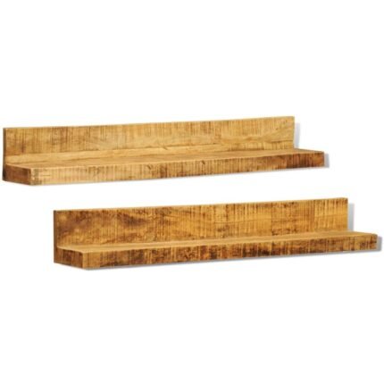 Étagère armoire meuble design lot de 2 murales en bois solide 2702085/2
