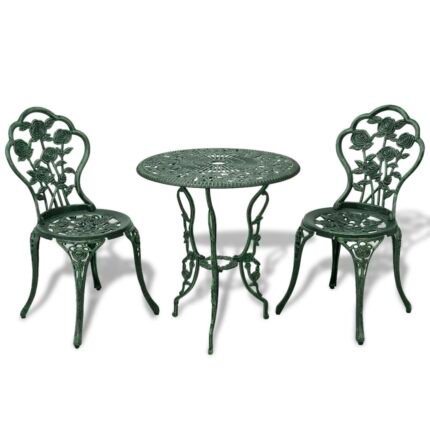 Jeu de bistro 3 pièces aluminium coulé vert 02_0014490