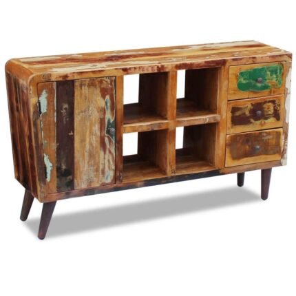 Buffet bahut armoire console meuble de rangement bois de récupération massif 150 cm 4402135