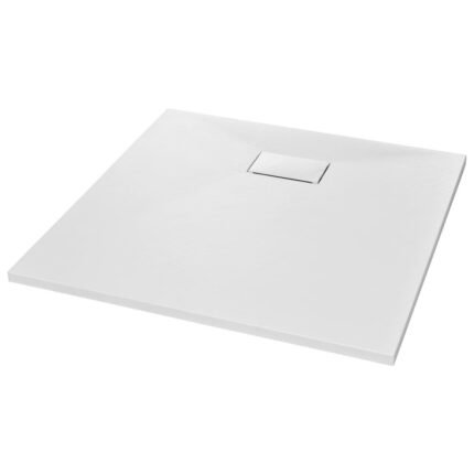 Bac de douche receveur de douche rectangulaire salle de bain maison intérieur trou de drain standard de 9 cm SMC 80 x 80 cm blanc 02_0003447