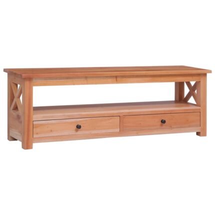 Meuble TV multimédia étagère télévision buffet téléviseur salle à manger salon chambre 120 x 30 x 40 cm bois d'acajou massif brun 02_0025815