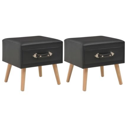 Table de nuit chevet commode armoire meuble chambre 2 pcs noir 40x35x40 cm synthétique 1402080