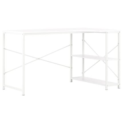 Bureau table poste de travail meuble d'ordinateur informatique étude d'ordinateur 120 x 72 x 70 cm blanc 02_0023715