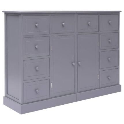 Buffet bahut commode armoire meuble de rangement organisateur cuisine salle de séjour salon avec 10 tiroirs 113 x 30 x 79 cm bois gris 02_0029722
