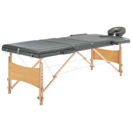 Table de massage avec 3 zones cadre en bois 186 x 68 cm anthracite02_0001801