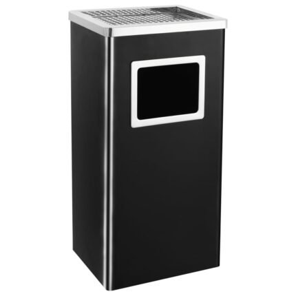 Poubelle à cendrier d'hôtel 45 litres acier noir 02_0006110