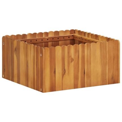 Jardinière lit surélevé plantes fleurs jardin 50 x 50 x 25 cm bois massif d'acacia 02_0001070