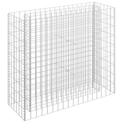 Jardinière lit surélevé plantes fleurs jardin à gabion acier galvanisé 90 x 30 x 90 cm 02_0001315