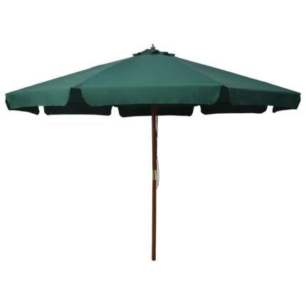 Parasol avec mât en bois 330 cm vert 02_0008125