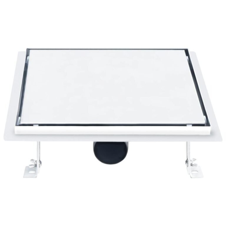 Drain de douche avec couvercle 2 en 1 salle de bain cuisine garage sous sol toilette maison intérieur 25x25 cm acier inoxydable 02_0003008