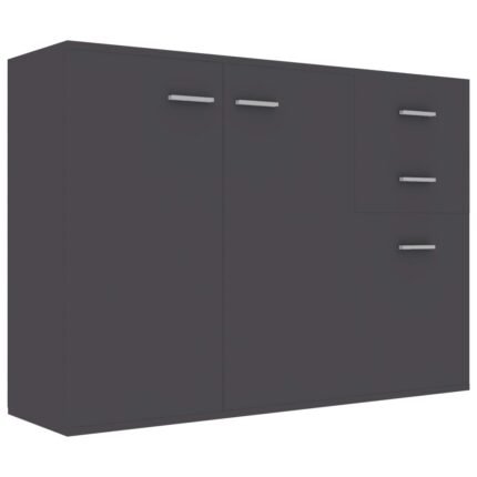 Buffet bahut commode armoire meuble de rangement organisateur cuisine salle de séjour salon 105 x 30 x 75 cm bois d’ingénierie gris 02_0031771
