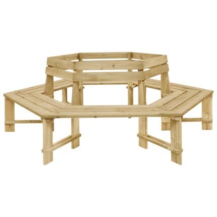 Banc de jardin meuble de patio d'extérieur terrasse 240 x 240 x 87 cm  bois de pin imprégné 02_0011306