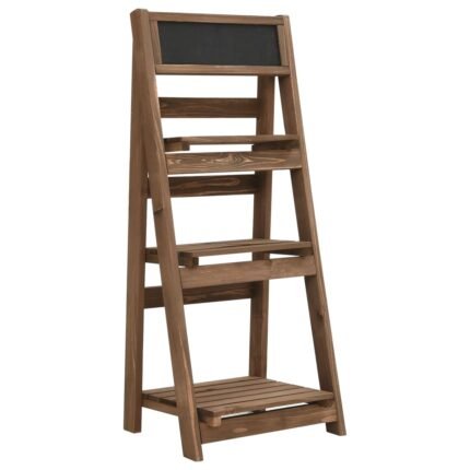 Support à plantes meuble fleurs à 3 niveaux avec tableau 40 x 30 x 90 cm Pin marron 02_0045249