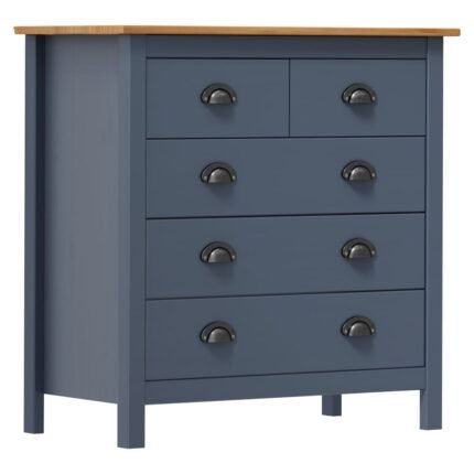 Buffet bahut commode armoire meuble de rangement organisateur cuisine salle de séjour salon Hill 79 x 40 x 80 cm bois de pin solide gris 02_0035675