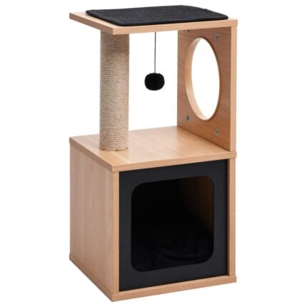 Arbre à chat meuble tour grimper jouet grattage grattoir escalade plateforme avec tapis à gratter en sisal 60 cm marron 02_0022737