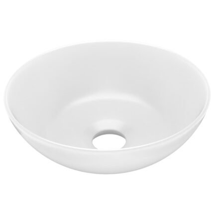Lavabo de salle de bain rond vasque à poser de toilette lave-mains de cuisine salle cosmétique maison intérieur diamètre 28 cm céramique blanc mat 02_0002718
