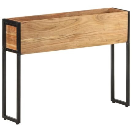 Jardinière bac lit surélevé plantes fleurs terrasse jardin 90 x 20 x 68 cm bois massif d'acacia marron 02_0037964