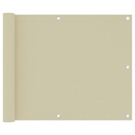 Écran de balcon brise pare vue protection confidentialité 75 x 500 cm tissu oxford crème 02_0010145