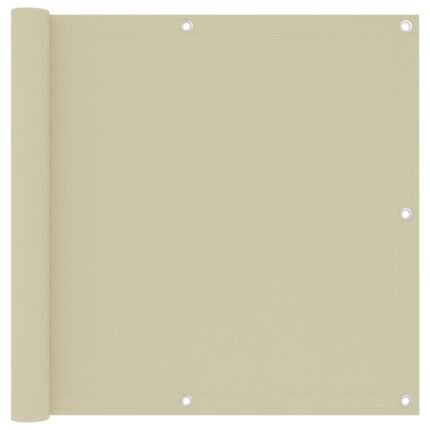 Écran de balcon brise pare vue protection confidentialité 90 x 500 cm tissu oxford crème 02_0010152