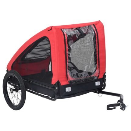 Remorque chariot transport de vélo pour animaux de compagnie rouge 02_0044371