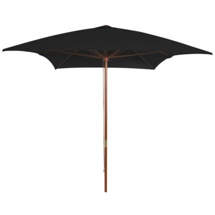 Parasol d'extérieur avec mât 200 x 300 cm bois noir 02_0008258