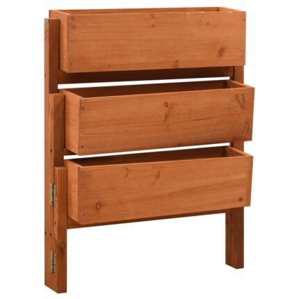 Jardinière pliable de jardin orange 60 x 14 x 75 cm bois de sapin 02_0000835