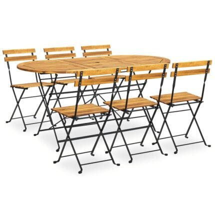Mobilier à dîner salon de jardin d'extérieur pliable 7 pièces bois d'acacia solide 02_0014716